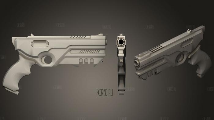 Futuristic Gun stl model for CNC